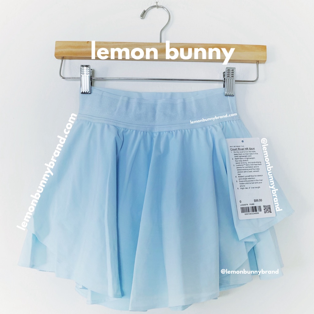 Lululemon Court Rival High-Rise Skirt Regular Length In Powder Blue Sz 0 New Nwt